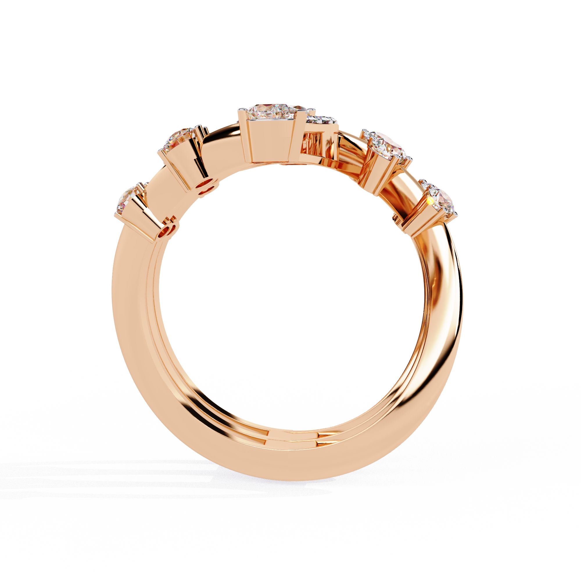 Solitairekart 1.18ct Spiral Diamond Cascade Ring-HI Color, VS-SI Clarity